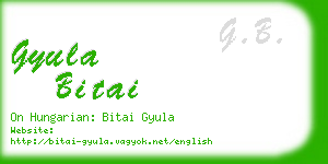 gyula bitai business card